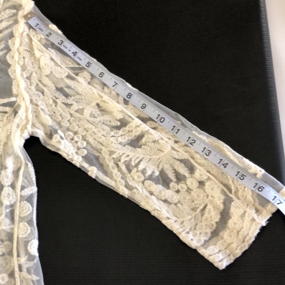 St. Tropez Sheer Ivory Blouse SZ L - Picture 15 of 15